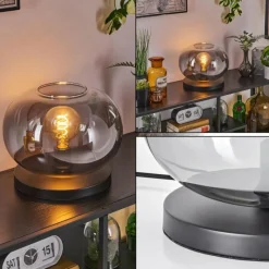 hofstein Apedo Lampe à poser Noir, 1 lumière