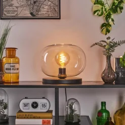 hofstein Apedo Lampe à poser Noir, 1 lumière