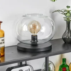 hofstein Apedo Lampe à poser Noir, 1 lumière