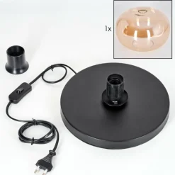 hofstein Apedo Lampe à poser Noir, 1 lumière