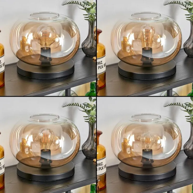 hofstein Apedo Lampe à poser Noir, 1 lumière