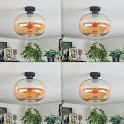 hofstein Apedo Plafonnier Ambre, 1 lumière