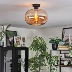 hofstein Apedo Plafonnier Ambre, 1 lumière