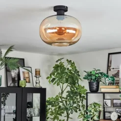 hofstein Apedo Plafonnier Ambre, 1 lumière