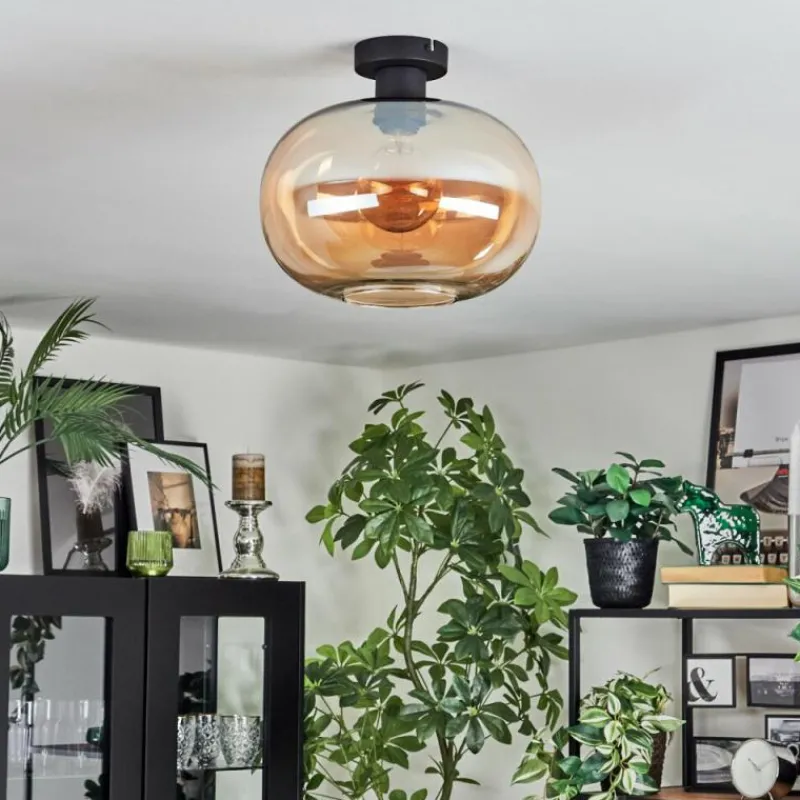 hofstein Apedo Plafonnier Ambre, 1 lumière