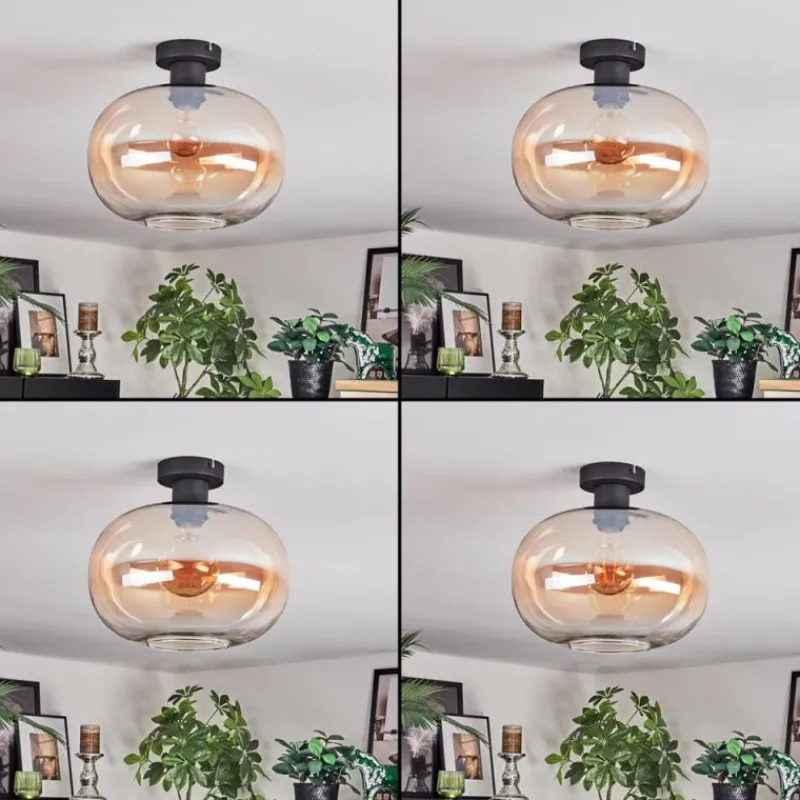 hofstein Apedo Plafonnier Ambre, Clair, 1 lumière