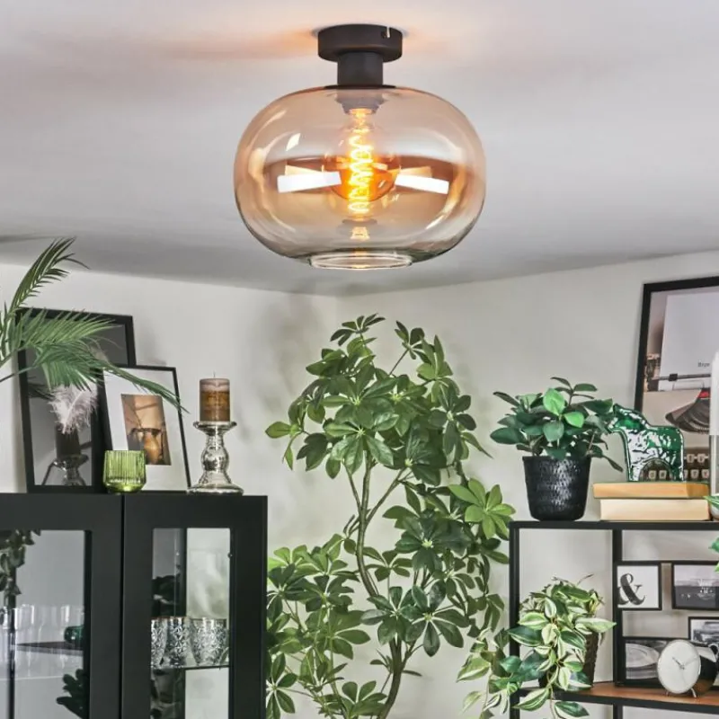 hofstein Apedo Plafonnier Ambre, Clair, 1 lumière