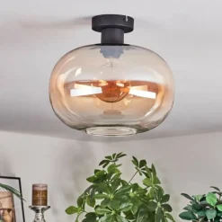 hofstein Apedo Plafonnier Ambre, Clair, 1 lumière