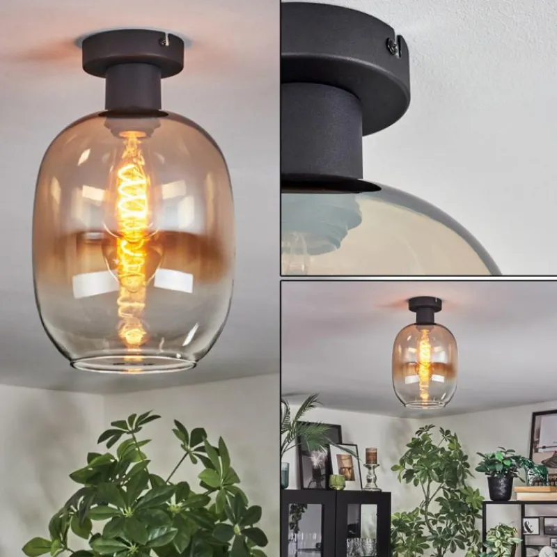 hofstein Apedo Plafonnier Ambre, Clair, 1 lumière