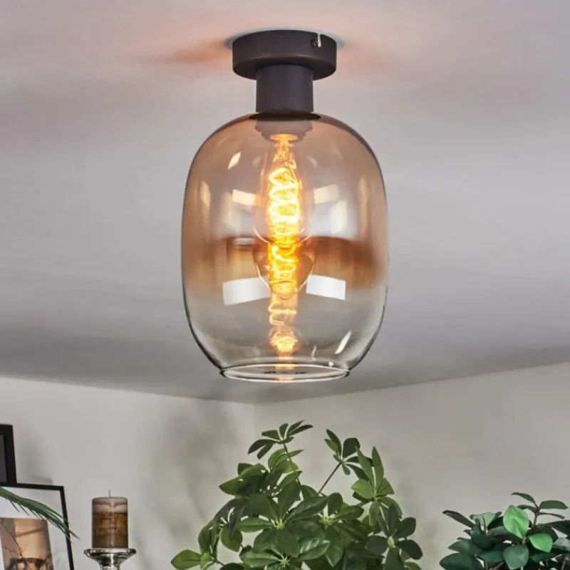 hofstein Apedo Plafonnier Ambre, Clair, 1 lumière