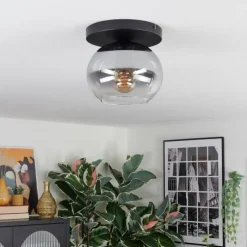 hofstein Apedo Plafonnier, Boule lumineuse Clair, Fumé, 1 lumière