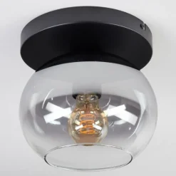 hofstein Apedo Plafonnier, Boule lumineuse Clair, Fumé, 1 lumière