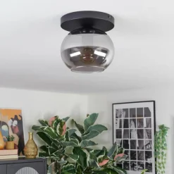 hofstein Apedo Plafonnier, Boule lumineuse Fumé, 1 lumière