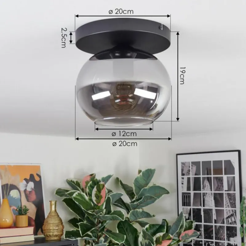 hofstein Apedo Plafonnier, Boule lumineuse Fumé, 1 lumière