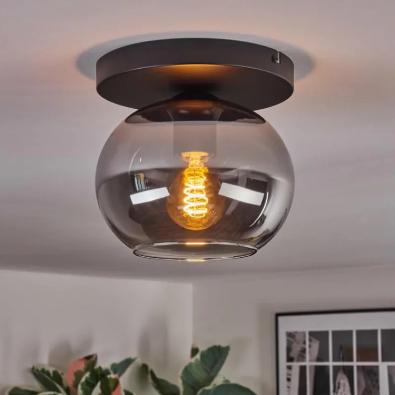 hofstein Apedo Plafonnier, Boule lumineuse Fumé, 1 lumière