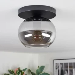 hofstein Apedo Plafonnier, Boule lumineuse Fumé, 1 lumière