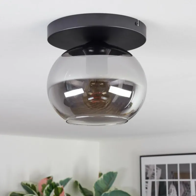 hofstein Apedo Plafonnier, Boule lumineuse Fumé, 1 lumière