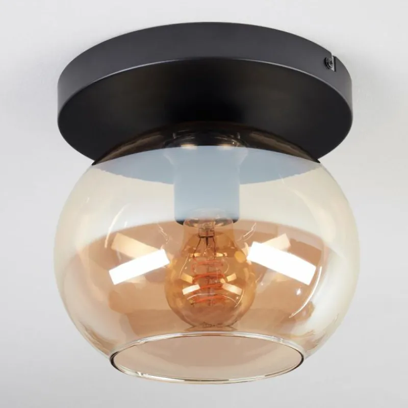 hofstein Apedo Plafonnier, Boule lumineuse Ambre, 1 lumière