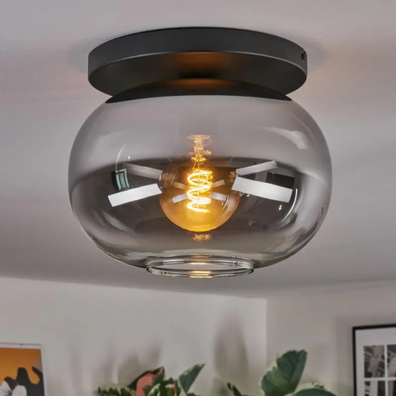 hofstein Apedo Plafonnier, Boule lumineuse Clair, Fumé, 1 lumière