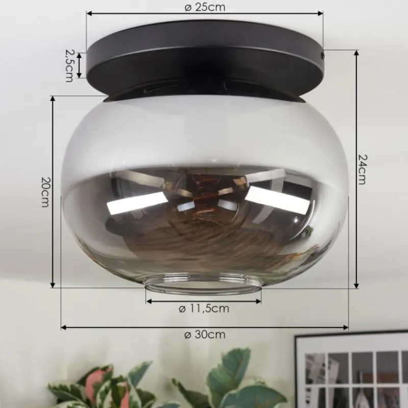 hofstein Apedo Plafonnier, Boule lumineuse Fumé, 1 lumière