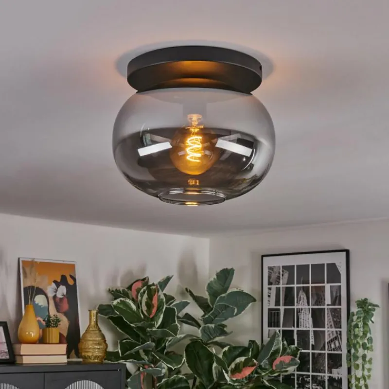 hofstein Apedo Plafonnier, Boule lumineuse Fumé, 1 lumière
