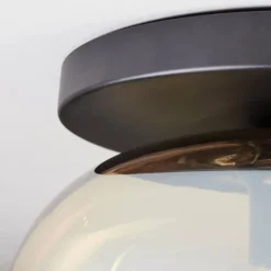 hofstein Apedo Plafonnier, Boule lumineuse Ambre, 1 lumière