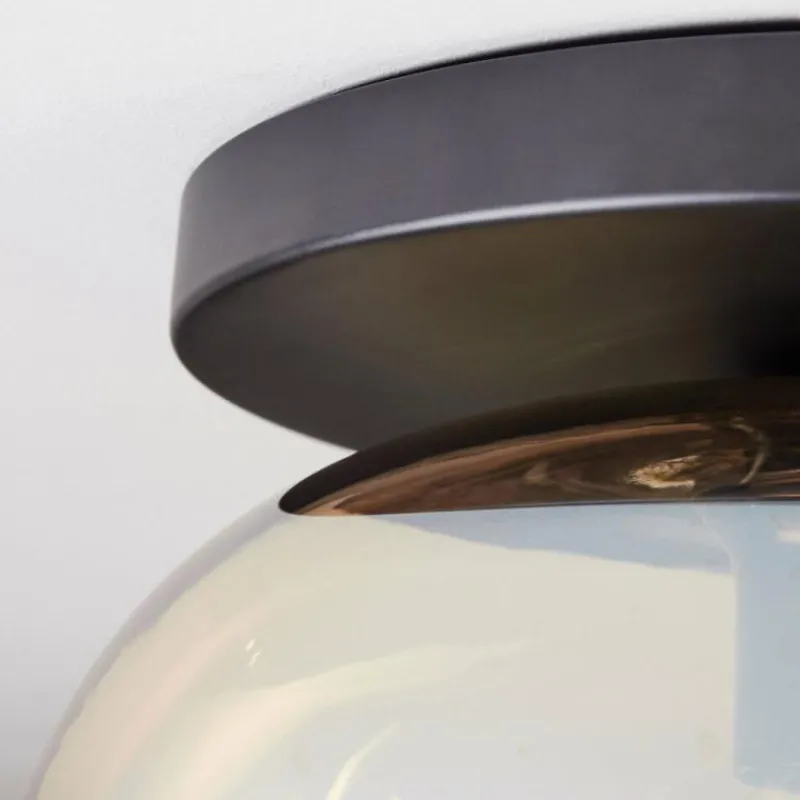 hofstein Apedo Plafonnier, Boule lumineuse Ambre, 1 lumière