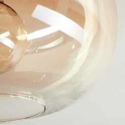 hofstein Apedo Plafonnier, Boule lumineuse Ambre, Clair, 1 lumière