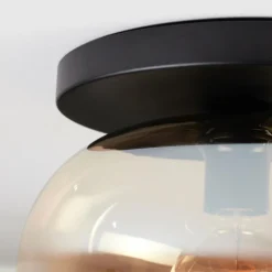 hofstein Apedo Plafonnier, Boule lumineuse Ambre, Clair, 1 lumière