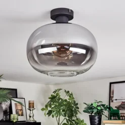 hofstein Apedo Plafonnier, Boule lumineuse Clair, Fumé, 1 lumière