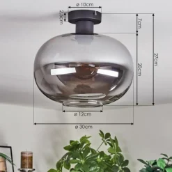 hofstein Apedo Plafonnier Fumé, 1 lumière