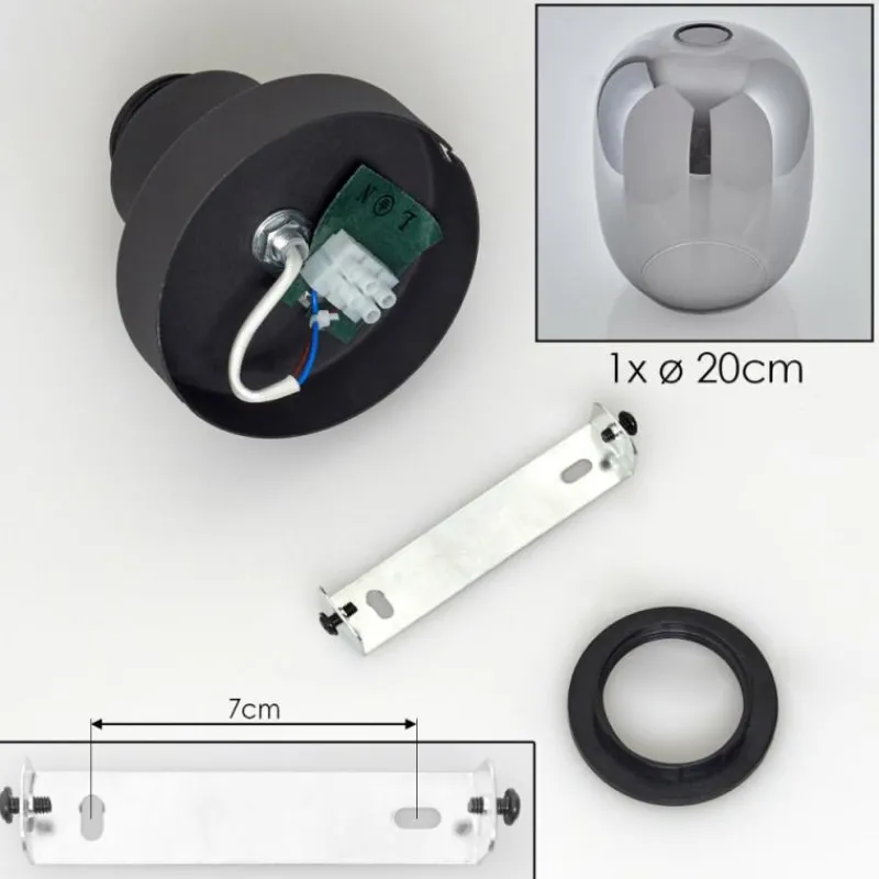 hofstein Apedo Plafonnier Fumé, 1 lumière