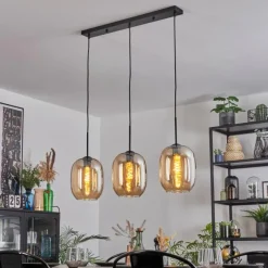 hofstein Apedo Suspension Ambre, 3 lumières