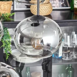 hofstein Apedo Suspension, Boule lumineuse, Suspension Clair, Fumé, 4 lumières