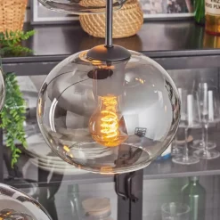 hofstein Apedo Suspension, Boule lumineuse, Suspension Clair, Fumé, 4 lumières