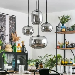 hofstein Apedo Suspension, Boule lumineuse, Suspension Fumé, 4 lumières