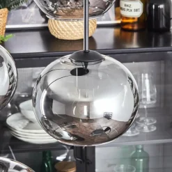 hofstein Apedo Suspension, Boule lumineuse, Suspension Fumé, 4 lumières