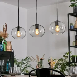 hofstein Apedo Suspension, Boule lumineuse, Suspension Clair, 3 lumières