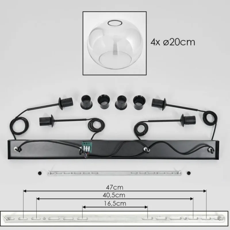 hofstein Apedo Suspension Clair, 4 lumières