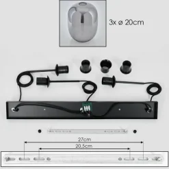hofstein Apedo Suspension Fumé, 3 lumières