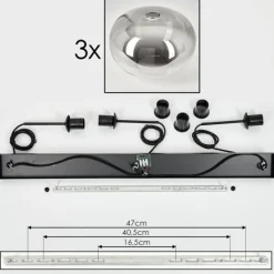 hofstein Apedo Suspension Noir, 3 lumières