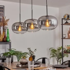 hofstein Apedo Suspension Noir, 3 lumières