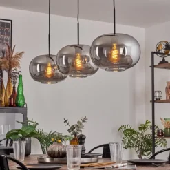 hofstein Apedo Suspension Noir, 3 lumières