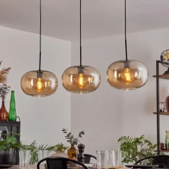 hofstein Apedo Suspension Noir, 3 lumières