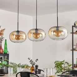 hofstein Apedo Suspension Noir, 3 lumières