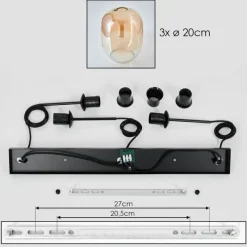 hofstein Apedo Suspension, Suspension Ambre, Clair, 3 lumières