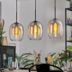 hofstein Apedo Suspension, Suspension Ambre, Clair, 3 lumières