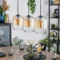 hofstein Apedo Suspension, Suspension Ambre, Clair, 3 lumières