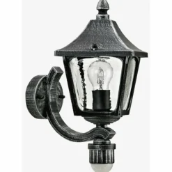 Luminaires Rustiques-Luminaires Albert Leuchten Applique extérieure Albert 1822 Noir, Argenté, 1 lumière, Détecteur de mouvement