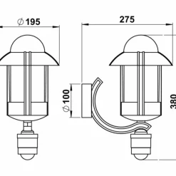 Luminaires Albert Leuchten Applique extérieure Albert 842 Brun, Laiton, 1 lumière, Détecteur de mouvement
